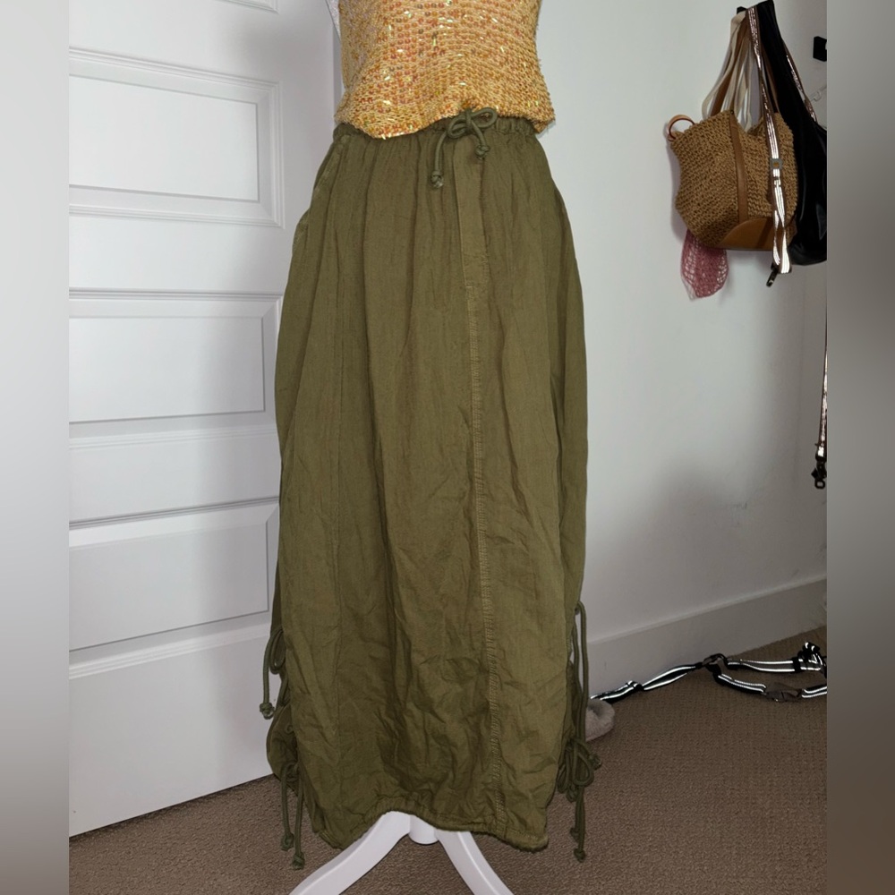 Free People Olive Green Maxi Skirt